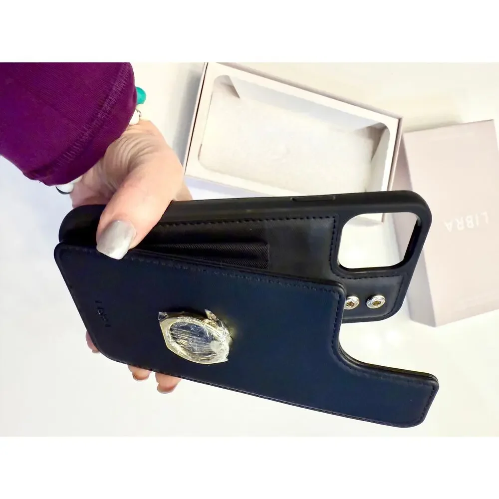Libra Multi Case Black w/ Gold Hardware Ring fits iPhone 12 Pro Max NIB 📱💳✨